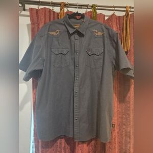 Howler Bros. Black Chambray Pearl Snap